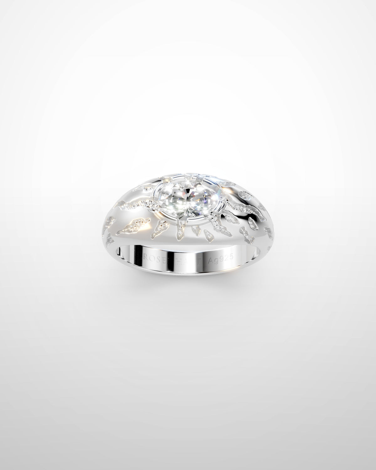 Gina No. 2 Silver, White Lab Diamond — front view