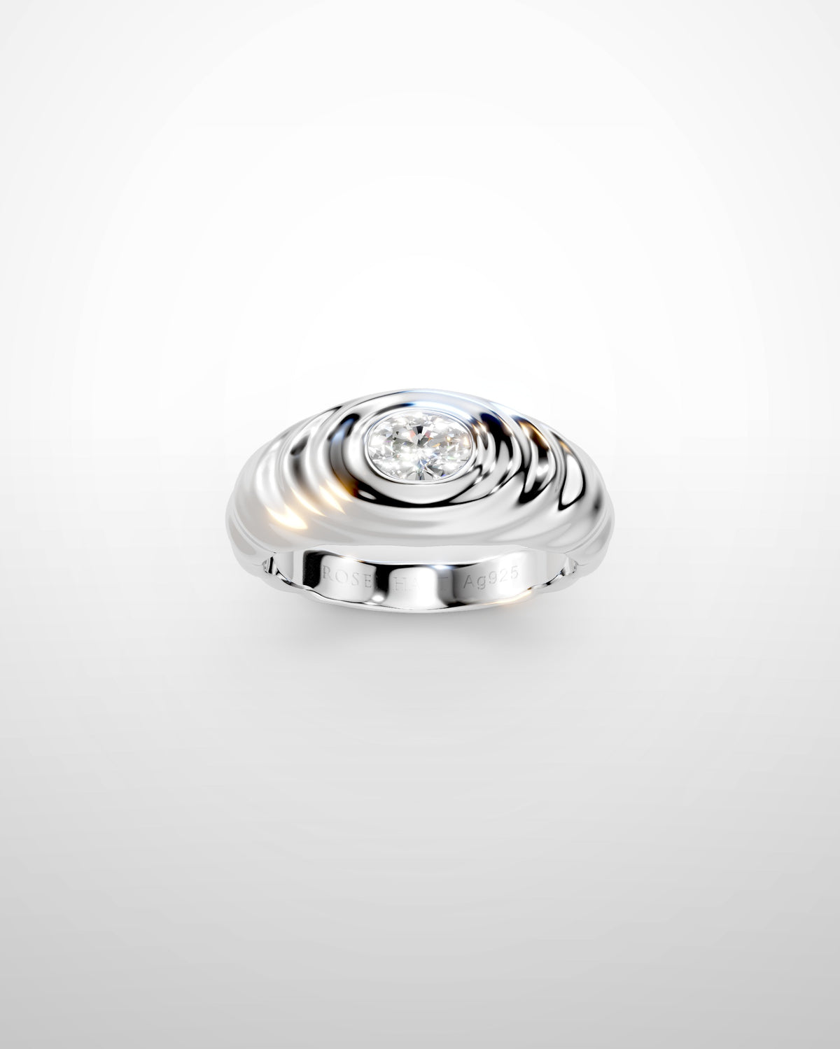 Gina No. 1 Silver, White Lab Diamond — front view