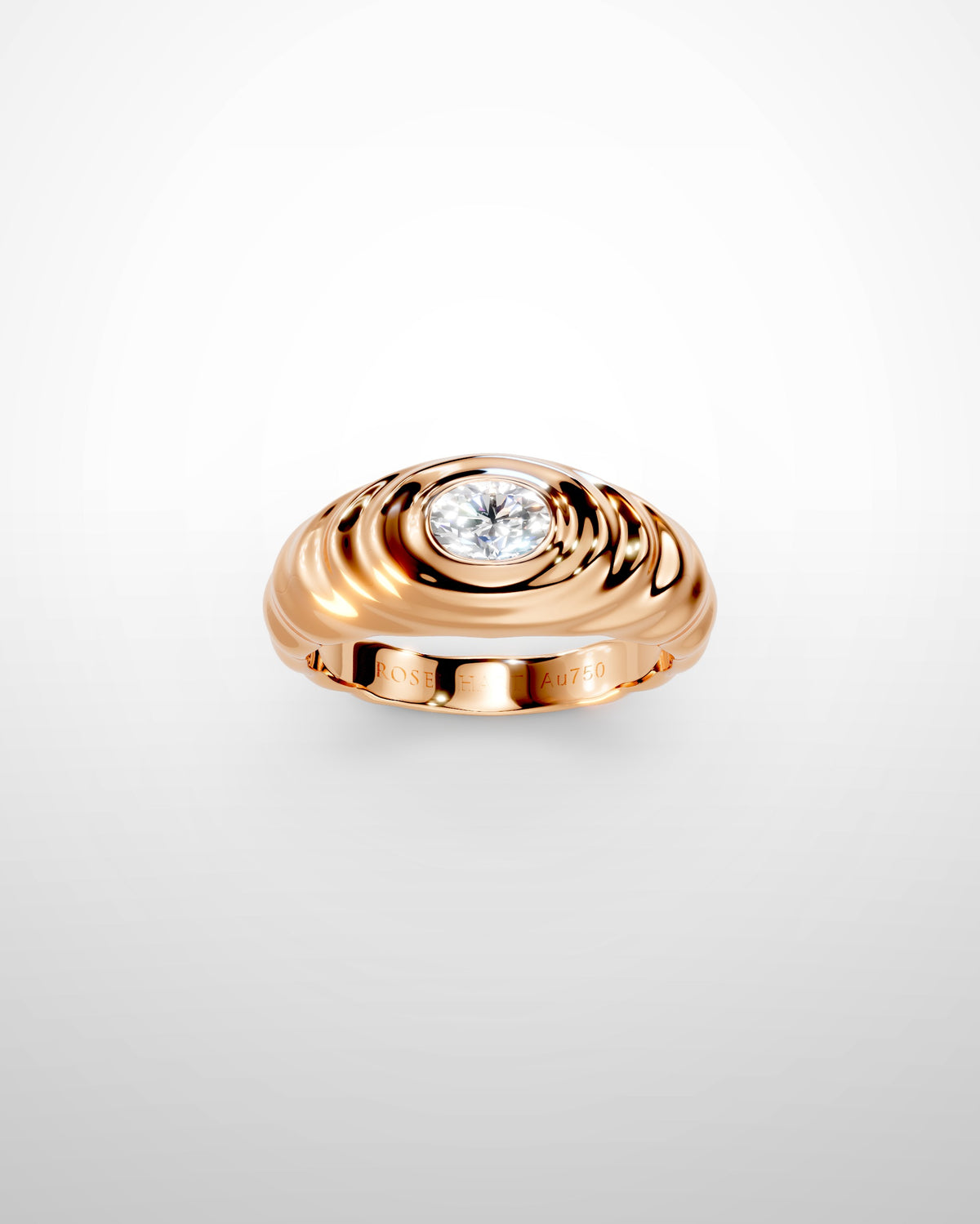 Gina No. 1 Rose Gold, White Lab Diamond — front view