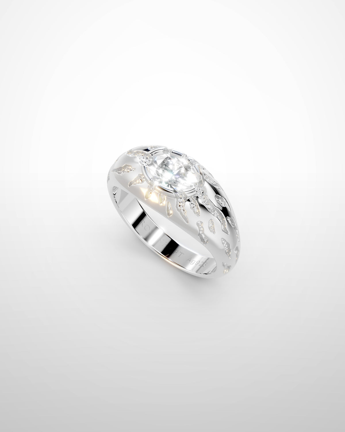 Gina No. 2 Silver, White Lab Diamond — side view
