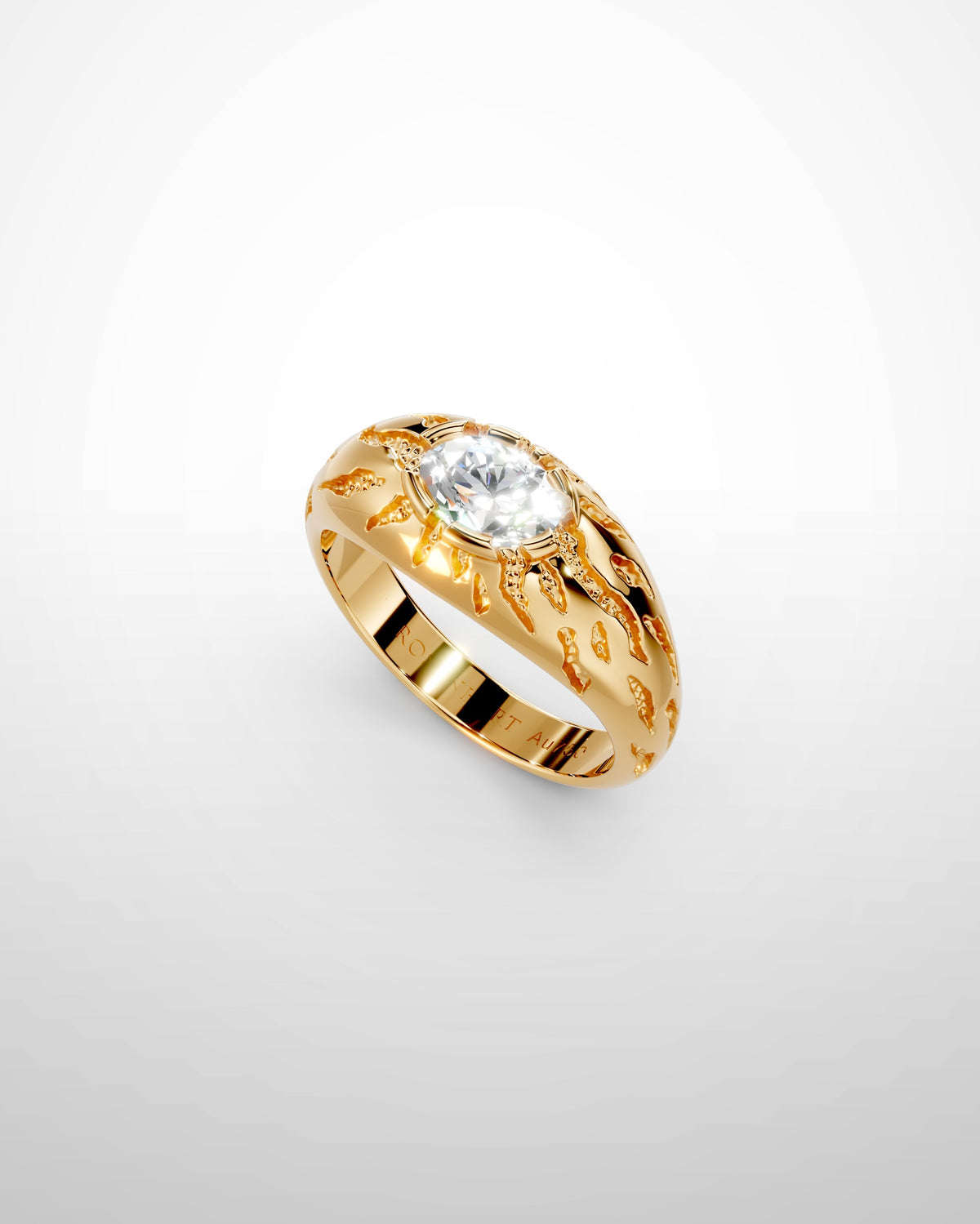 Gina No. 2 Yellow Gold, White Lab Diamond — side view