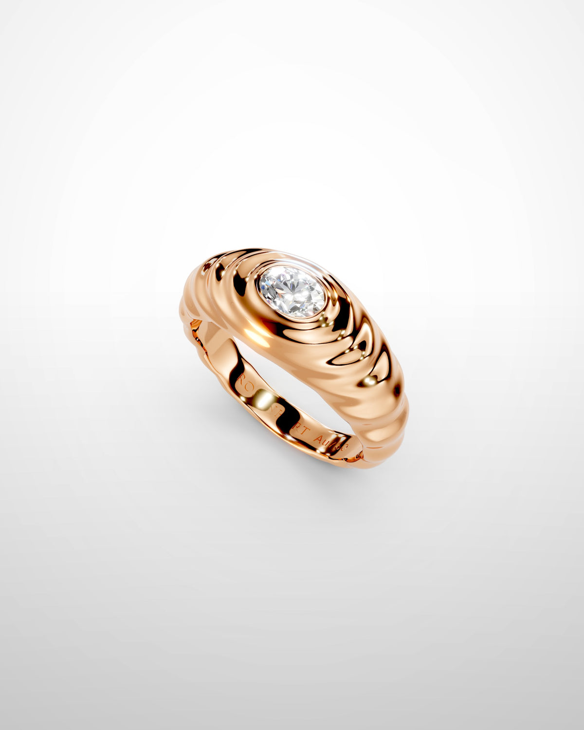 Gina No. 1 Rose Gold, White Lab Diamond — side view