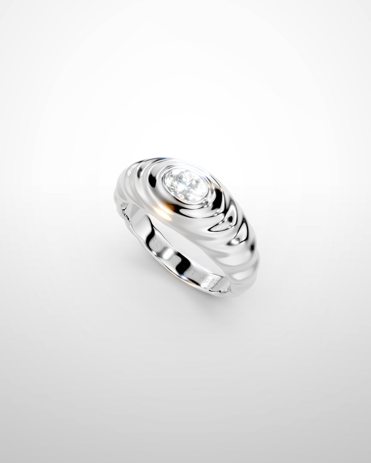 Gina No. 1 Silver, White Lab Diamond — side view