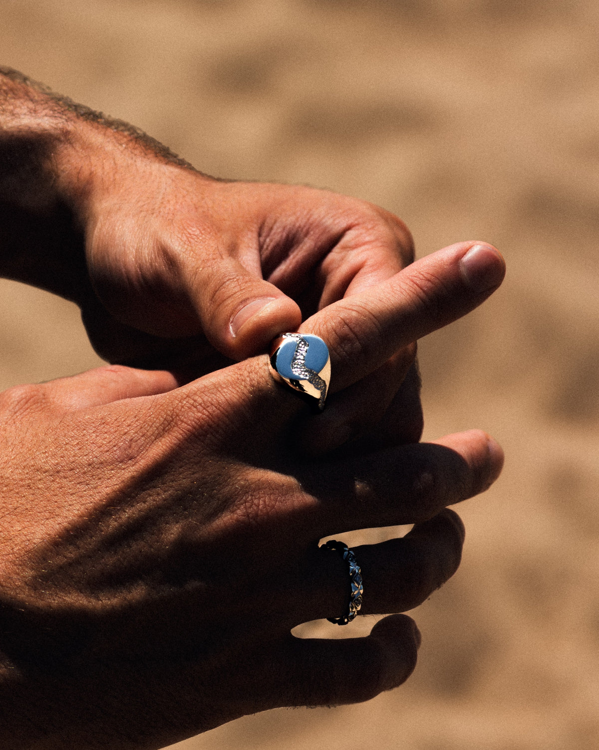 Mirage No. 2 Silver — worn on hand